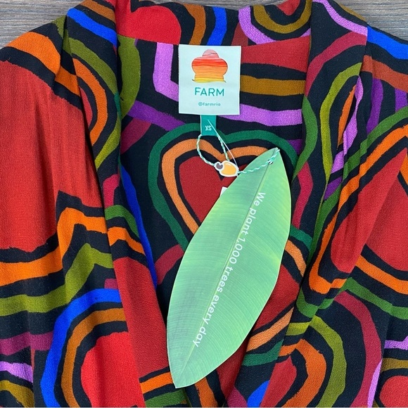 Farm Rio Rainbow Wild Hearts dress NEW - Picture 8 of 15